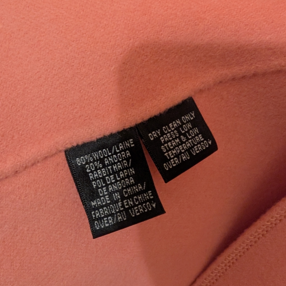 Ellen Tracy Coral Wool Blend Tie Coat Size S - Picture 8 of 10